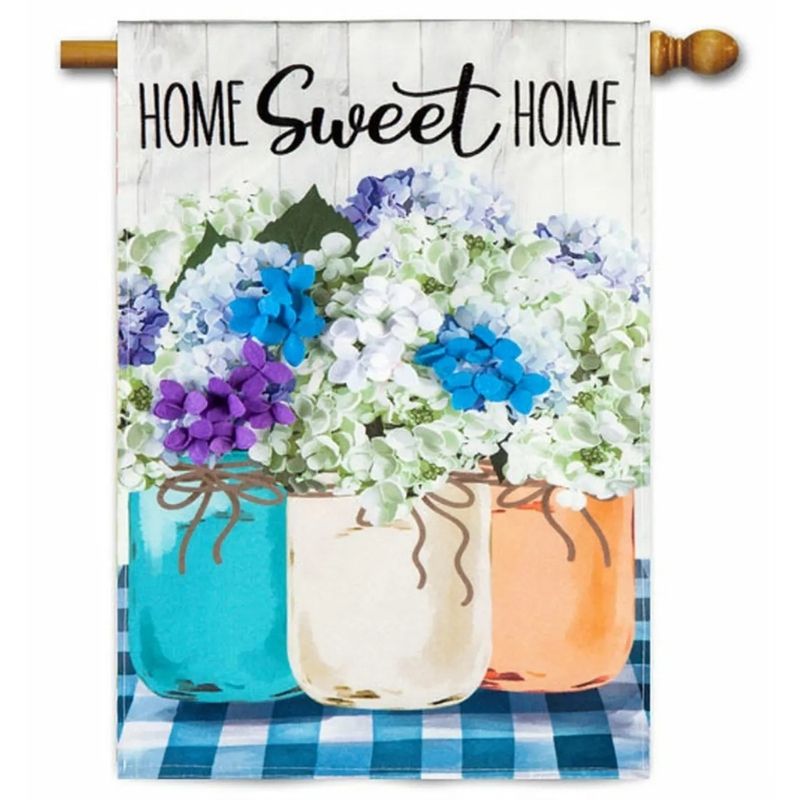 Hydrangea Mason Jars House Flag